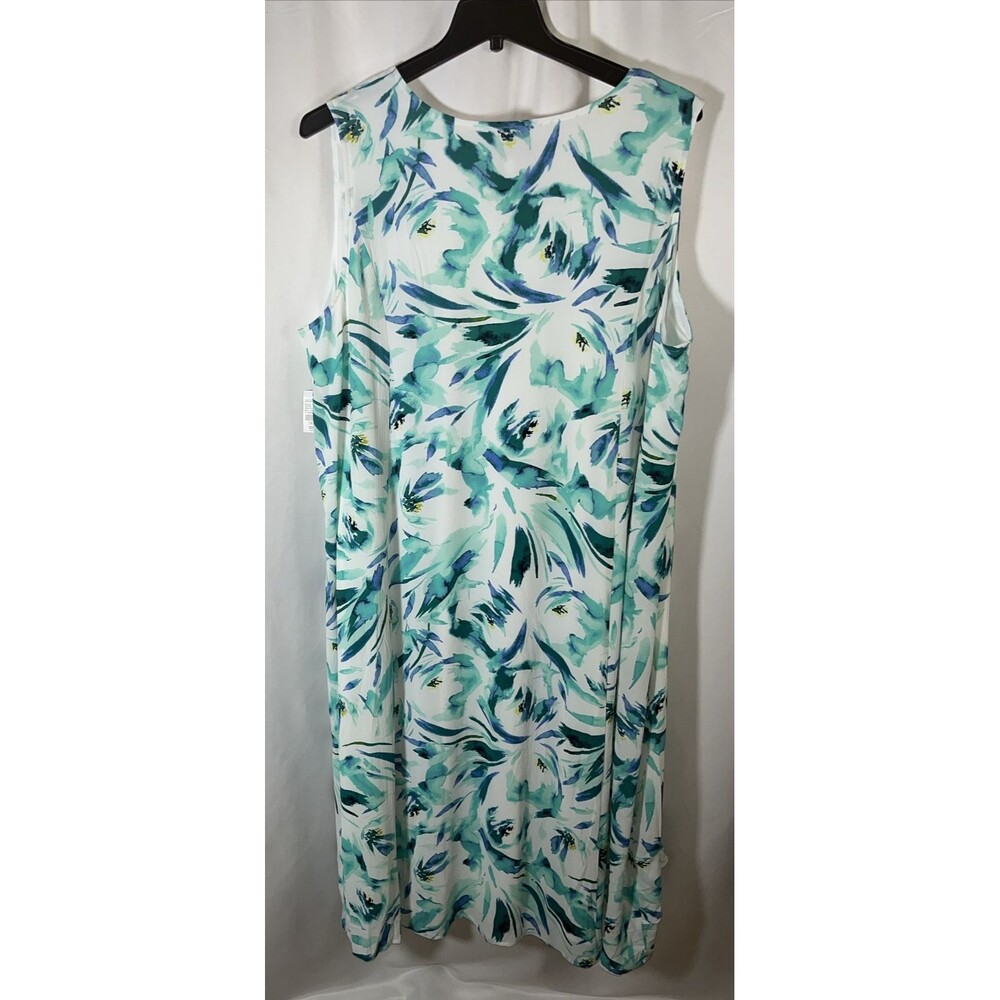Catherine’s Black Label Women's Floral Rush White Teal Midi Dress Size 3Xwp - Picture 9 of 10